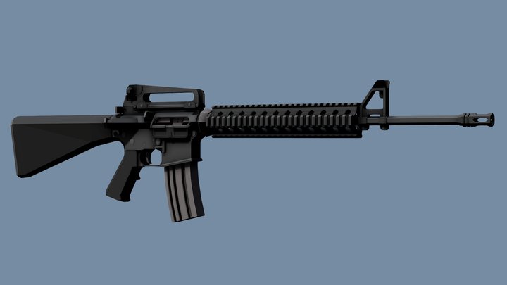 Low-Poly M16a4 – Kostenloses 3D-Modell STL