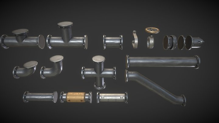 Modular Pipes 3D Model