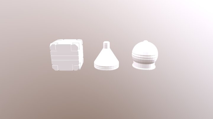 My take on Cube, Cone and Sphere 3D Model