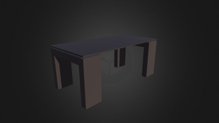 Glass Rectangular Coffee Table 3D Model