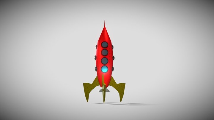 Rocket retro style 50's 3D Model