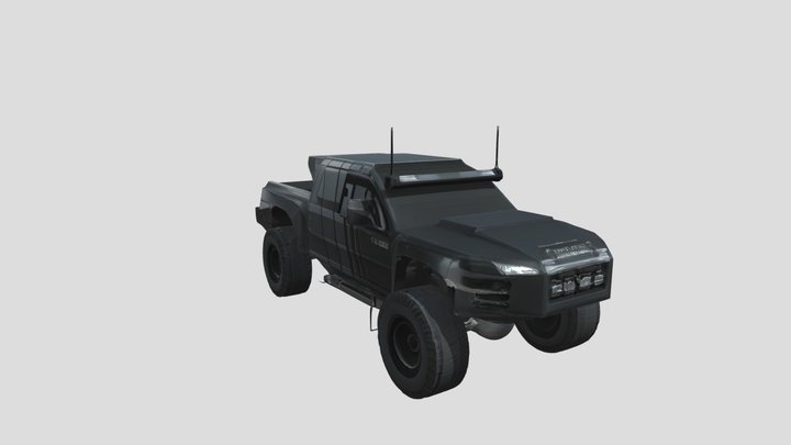 black off-road pickup truck 3D Model