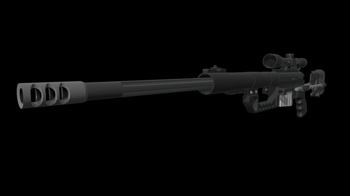 Low Poly Firearm: Chey Tac M200 Free 3D Model