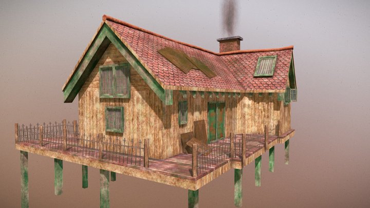 Low Poly Realistic House 3D Model