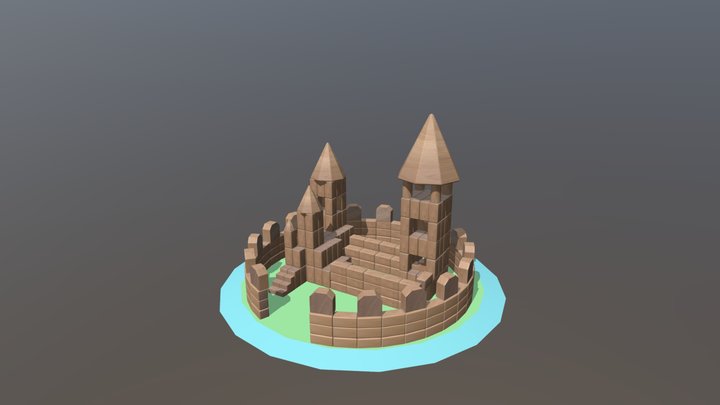 Wooden Castle 3D Model