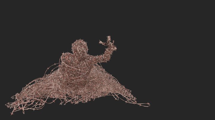 Barbed Wire Person "crawler" 3D Model