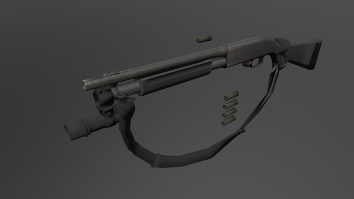 Franchi SPS-350 PN, 12 Gauge pump-action shotgun 3D Model