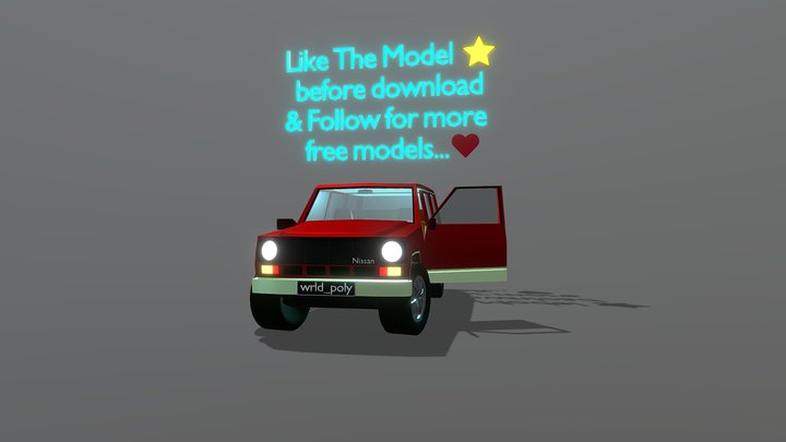 Low Poly Game Ready Nissan Patrol Car 3D Model