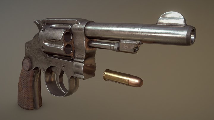 Old Revolver 3D Model