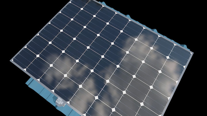 Solar panel mounting system for metal roof 3D Model