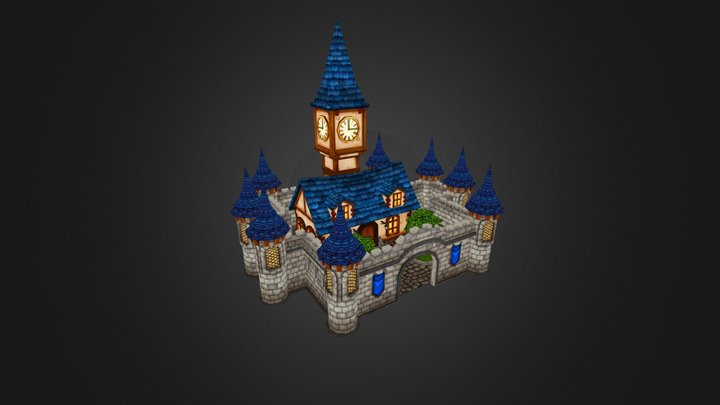 Hand painted castle 3D Model