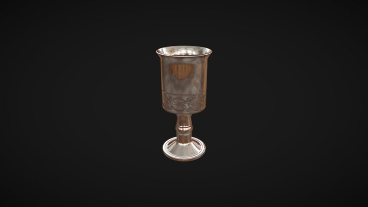 Silver Goblet LowPoly 3D Model