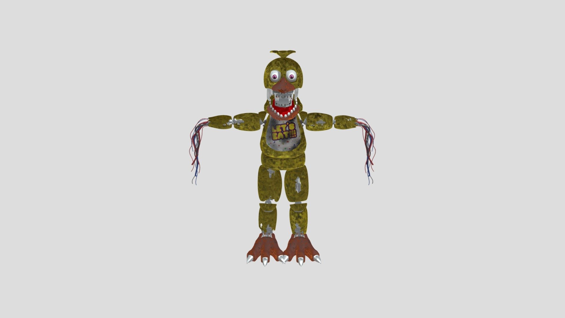 Withered Chica Download Free 3d Model By Ulliolmedo An [49822f2] Sketchfab