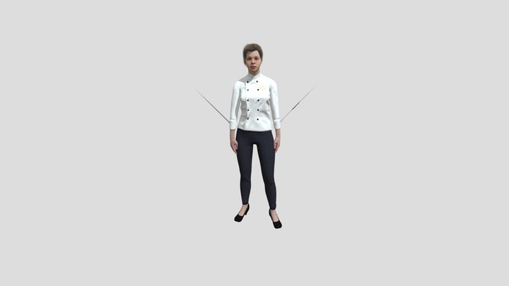 Chef Looking Around 3D Model