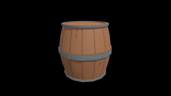 Low Poly barrel 3D Model