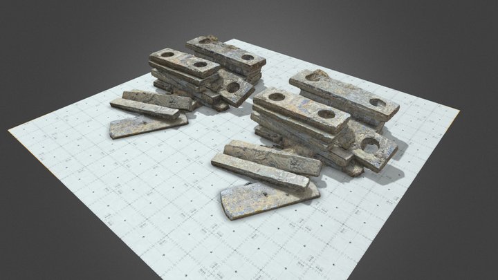 Concrete Pipe Holders 3D Model