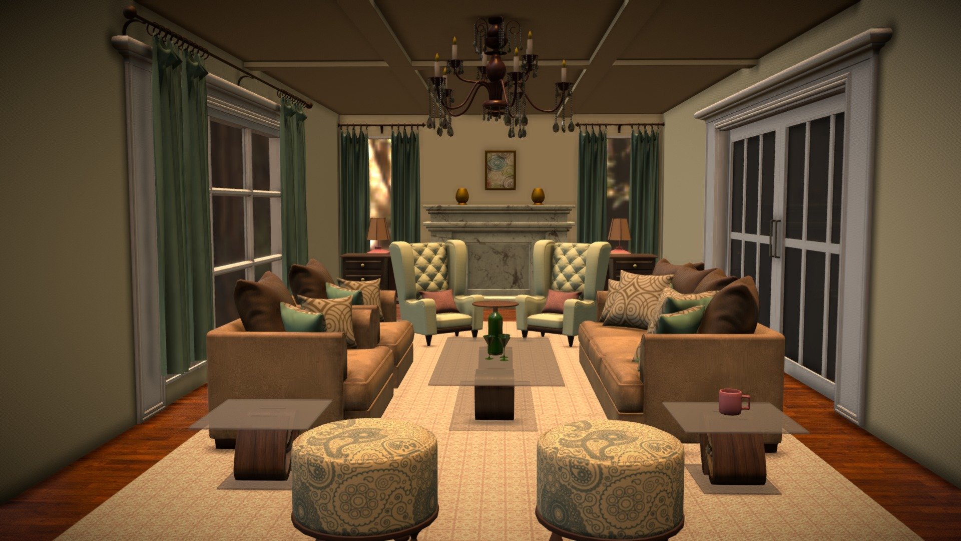 Living Room - Buy Royalty Free 3D model by Pratibha (@Camay) [498a40c ...