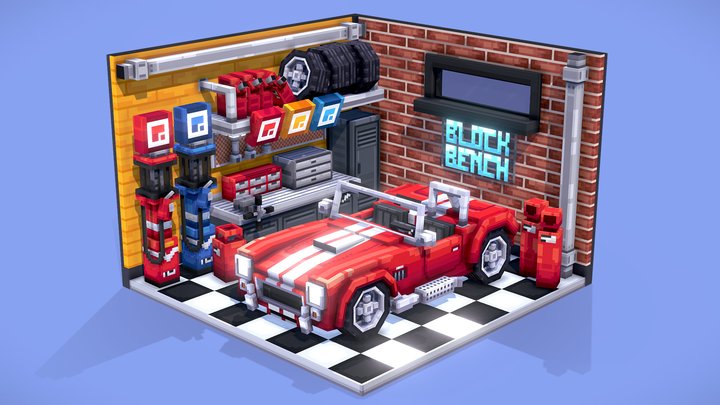 Retro Garage 3D Model