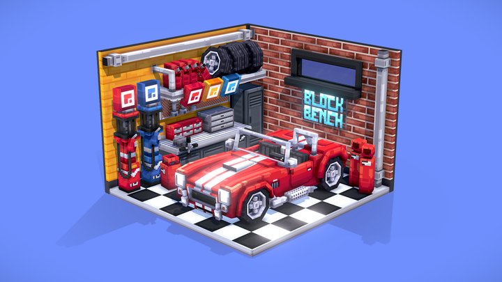 Retro Garage 3D Model
