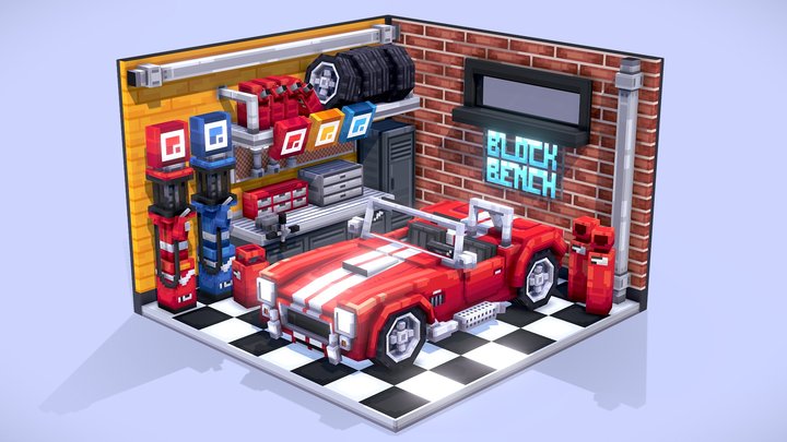 Retro Garage 3D Model