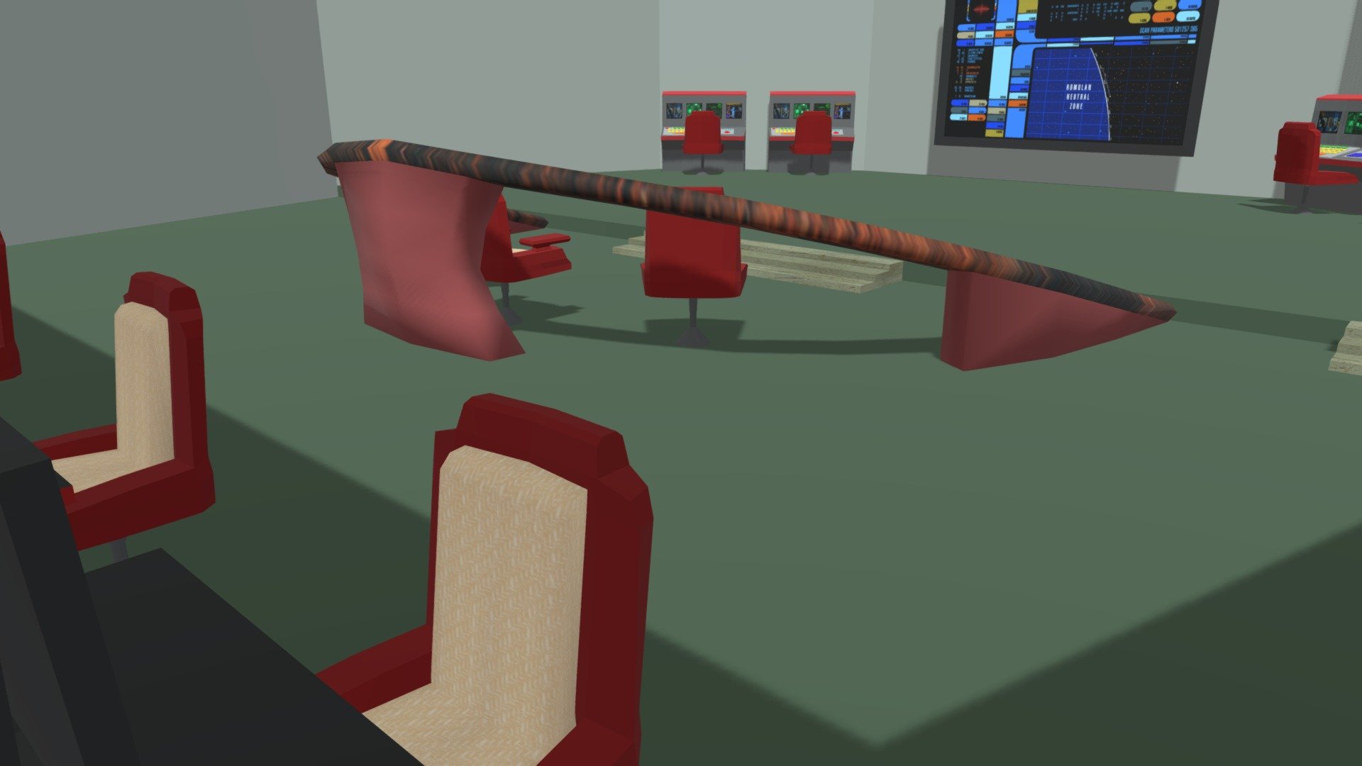 Low Poly Ship Command Room