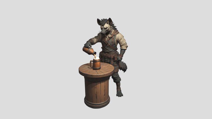Gnoll Bartender 3D Model