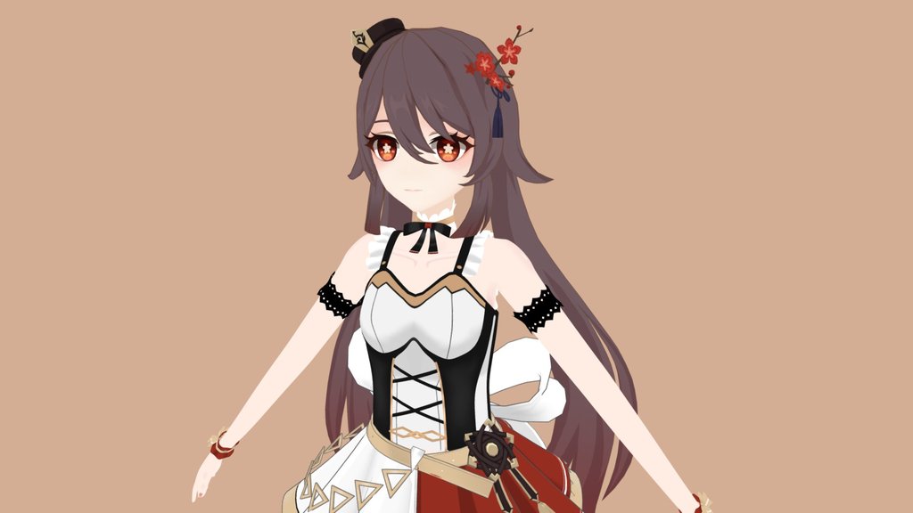Fanart Hutao in Idol Outfit (Genshin Impact)