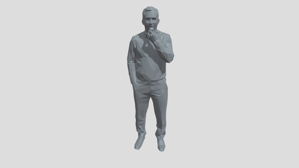 Lowpoly Male Is Having A Snack