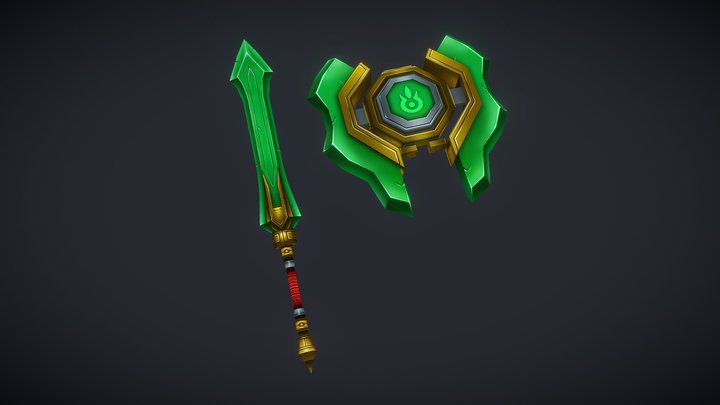 Emerald Charge Blade (Sword & Shield) 3D Model