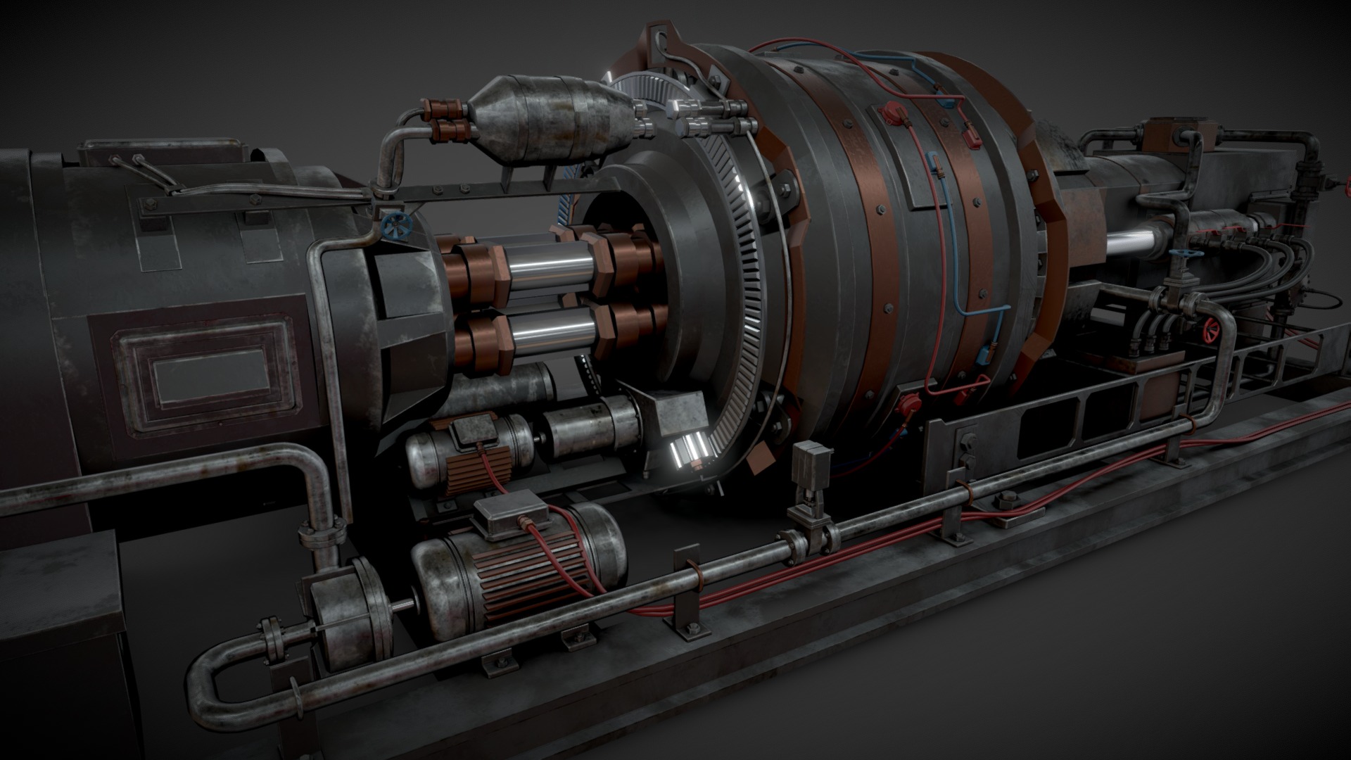 3D model Industrial machine - This is a 3D model of the Industrial machine. The 3D model is about a large metal machine.