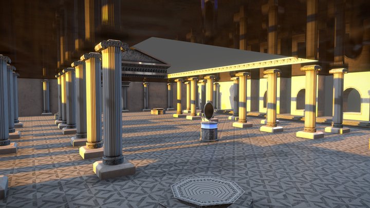 Greek Temple - Mobile VR Game scene 3D Model