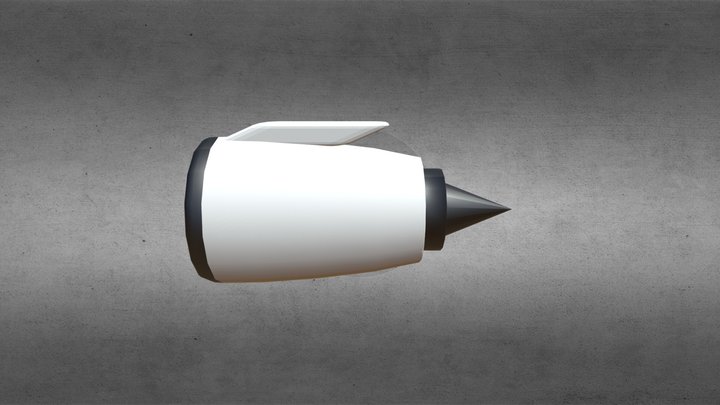 Commercil Airplane Jet Turbine Engine Animation 3D Model