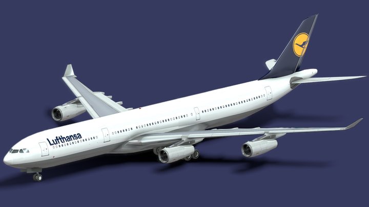 Lufthansa Airbus A340-600 3D Model