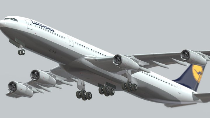 Lufthansa Airbus A340-600 3D Model