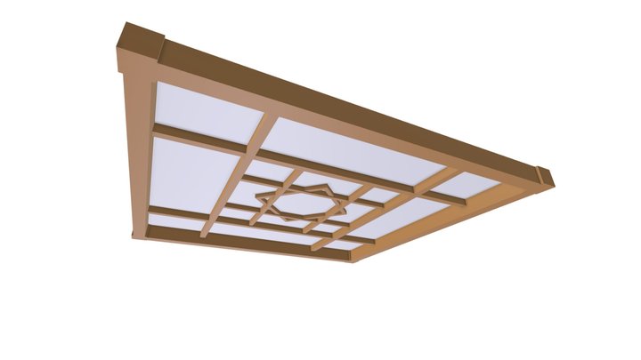 Douglas Fir Mandala Grid Ceiling 3D Model