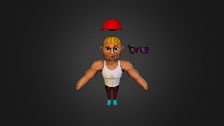 Bro Dude hat off 3D Model