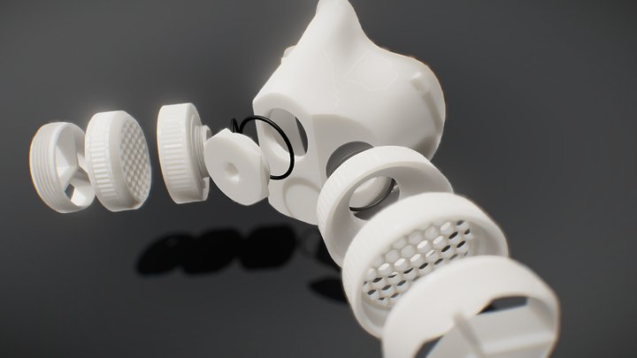 Breathing Mask Version "Erik" MkIII (Animated) 3D Model