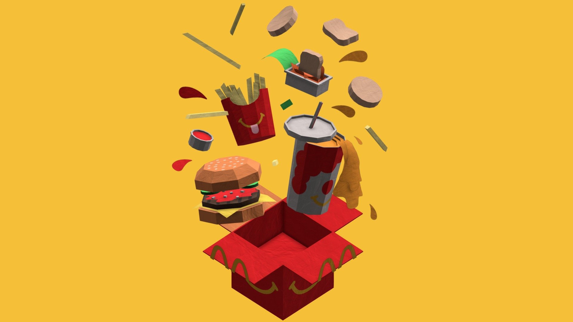 Papercraft Happy Meal - 3D model by Silverlace [49a322c] - Sketchfab