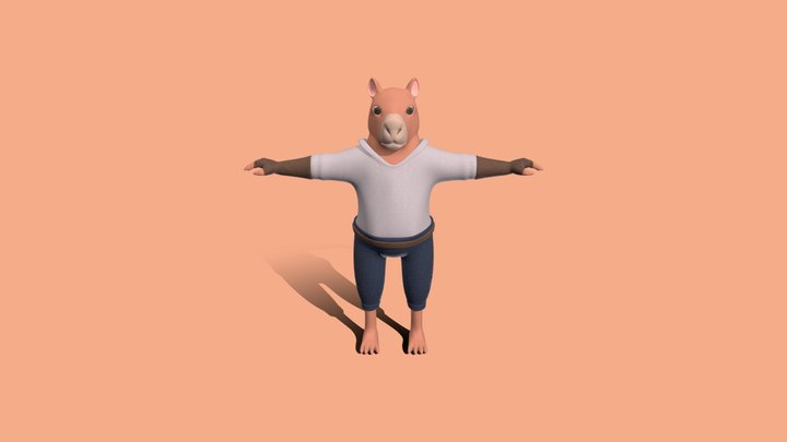 Capybara Carton 3D Model