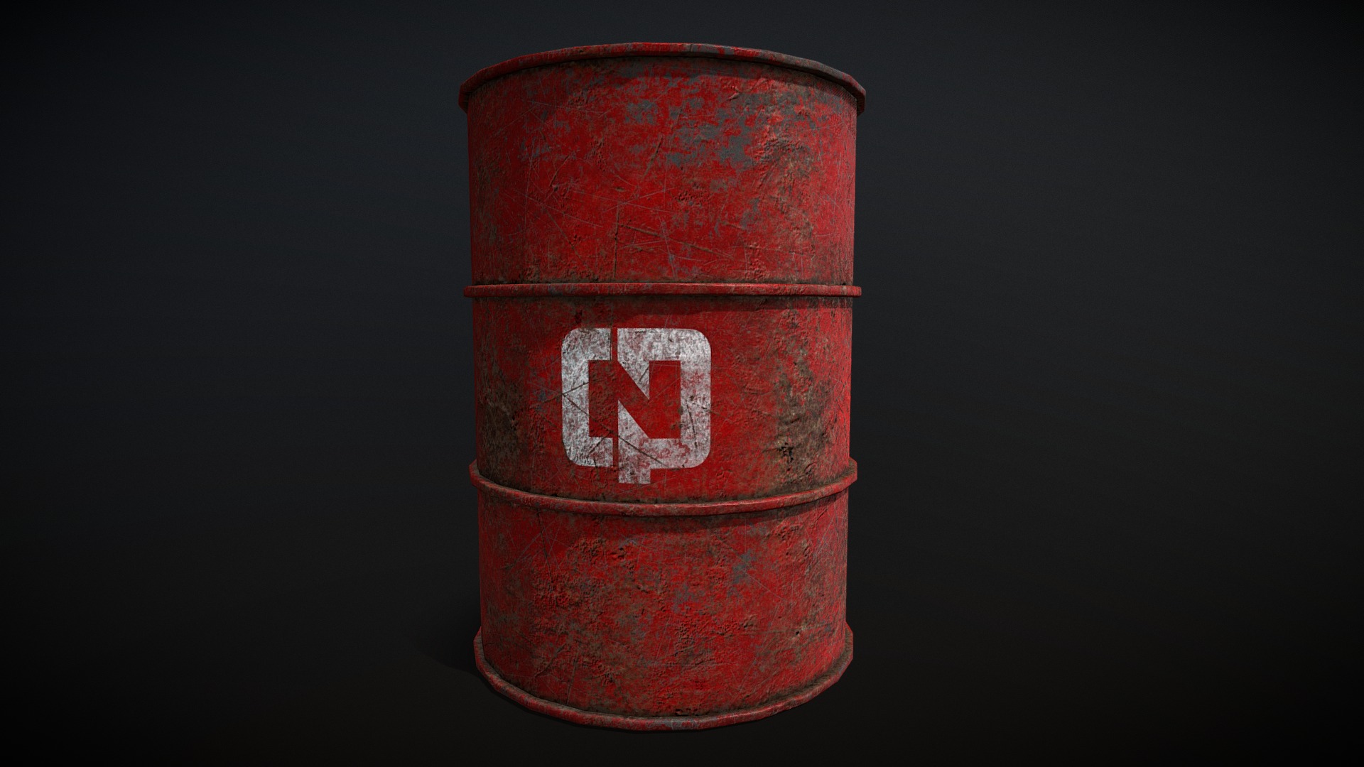 3D model LowPoly CPN Barrel - This is a 3D model of the LowPoly CPN Barrel. The 3D model is about a red can with a white label.