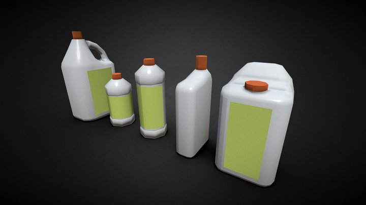 Plastic Bottles 3D Model
