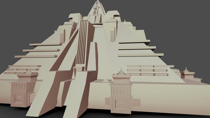 Egyptian pyramids inspired Symmetry structure. 3D Model