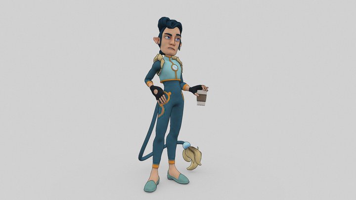 3D model of Amity Blight from The Owl House 3D model