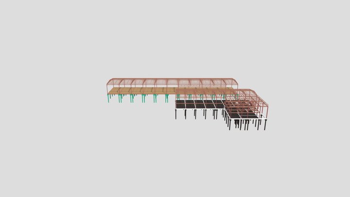 Estrutura metálica + fundações Galpões 16º BLog 3D Model