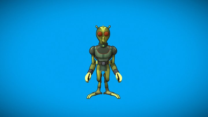 Krombopulos Rick And Morty (outlined) 3D Model