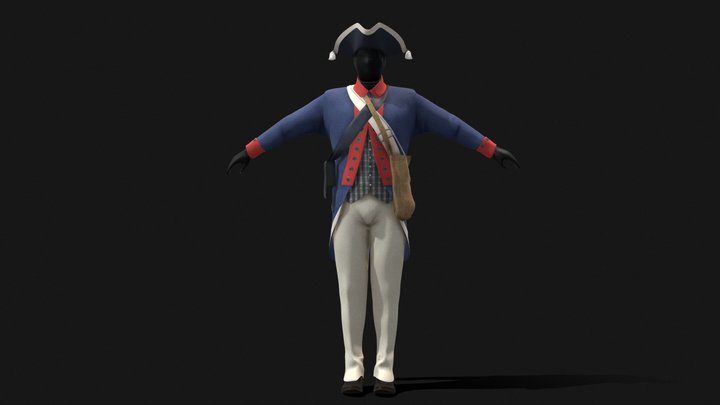 Revolutionary War - Continental Army Uniform 3D Model