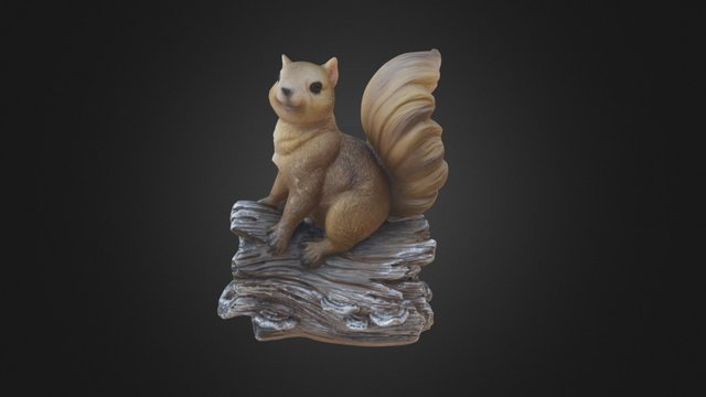 Squirrel on a Log 3D Model