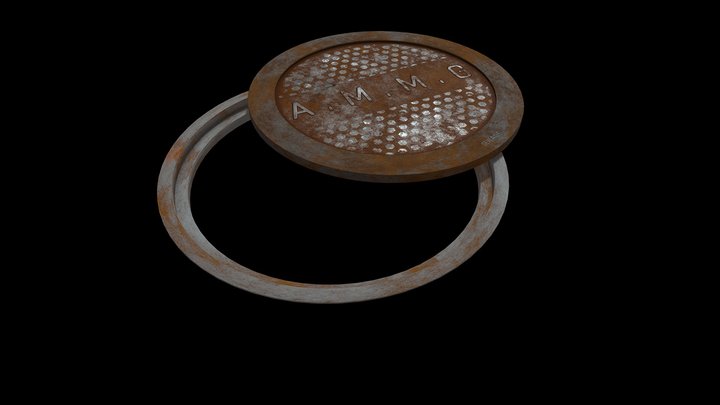 Two Piece Manhole Cover 3D Model