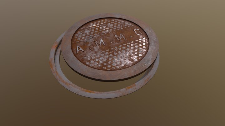 Two Piece Manhole Cover 3D Model
