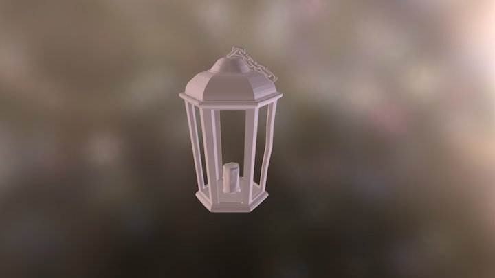 Lantern Model With Candle 3D Model